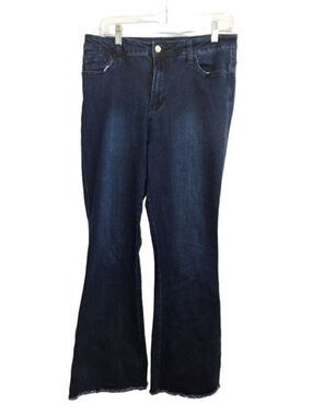 Flying Monkey Blue High Rise Flare Jeans Size 31 boho frayed edge